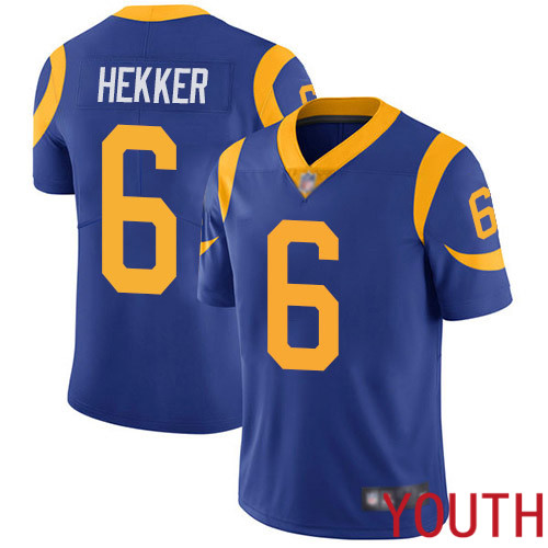 Los Angeles Rams Limited Royal Blue Youth Johnny Hekker Alternate Jersey NFL Football #6 Vapor Untouchable->->Youth Jersey